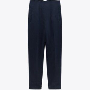 Zara Navy Blue High Waisted Pants